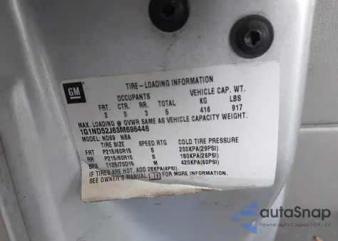 2003 Chevrolet Malibu из США, поврежденный, VIN 1G1ND52J63M696446